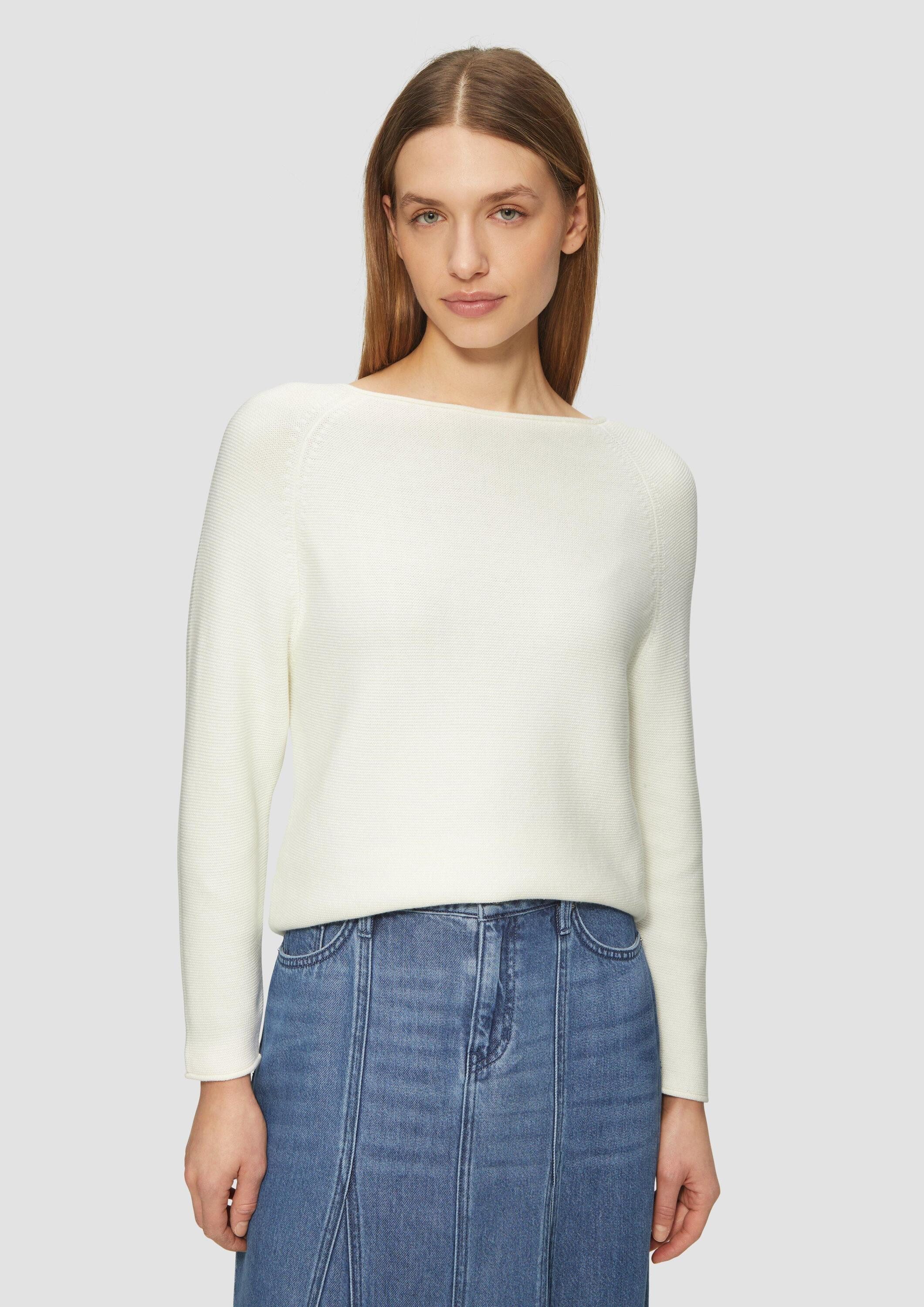 s.Oliver Longpullover Strickpullover Strickpullover mit U-Boot-Ausschnitt u günstig online kaufen