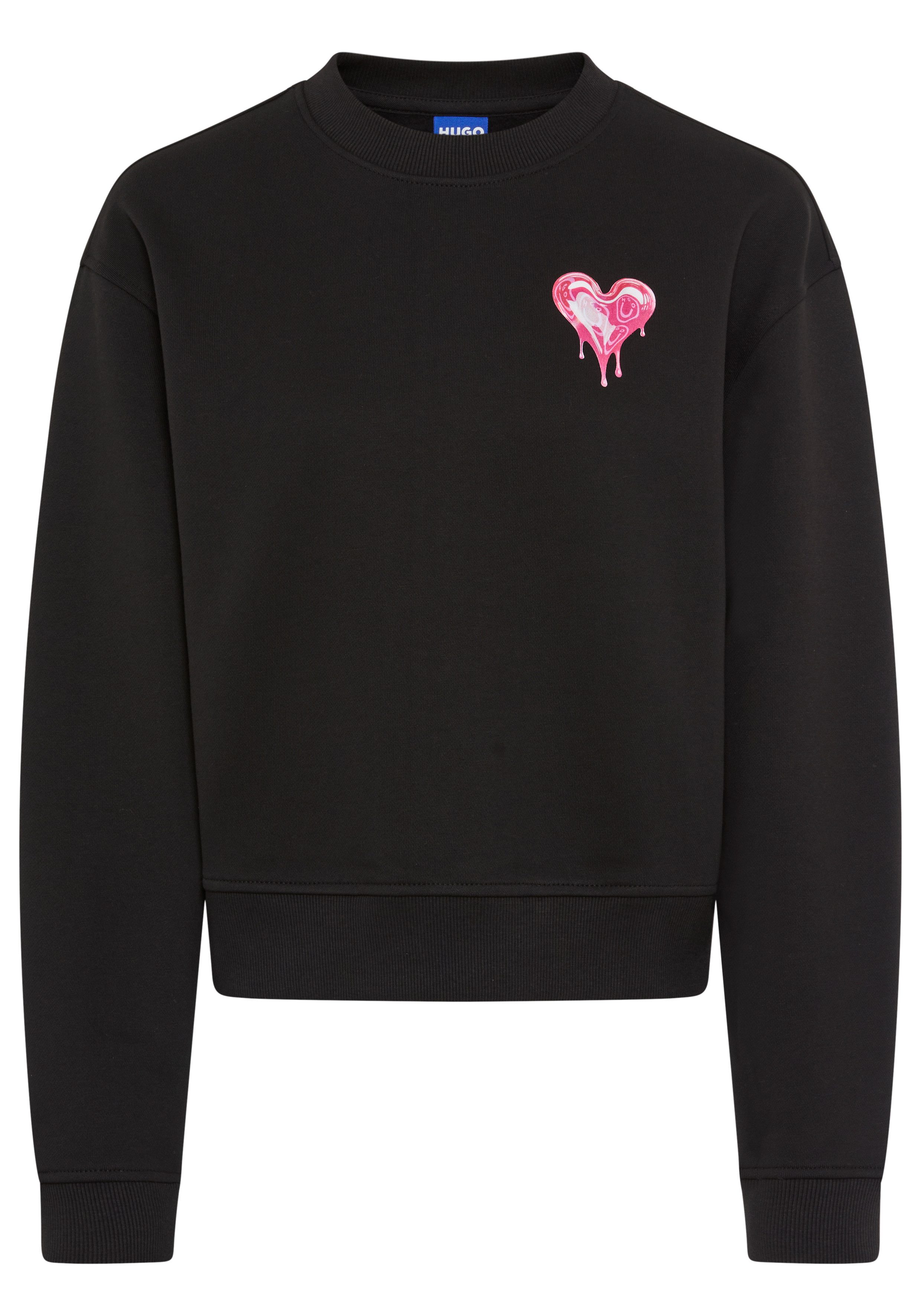 HUGO Blue Sweater Delessa Baumwoll-Terry mit Rundhals günstig online kaufen