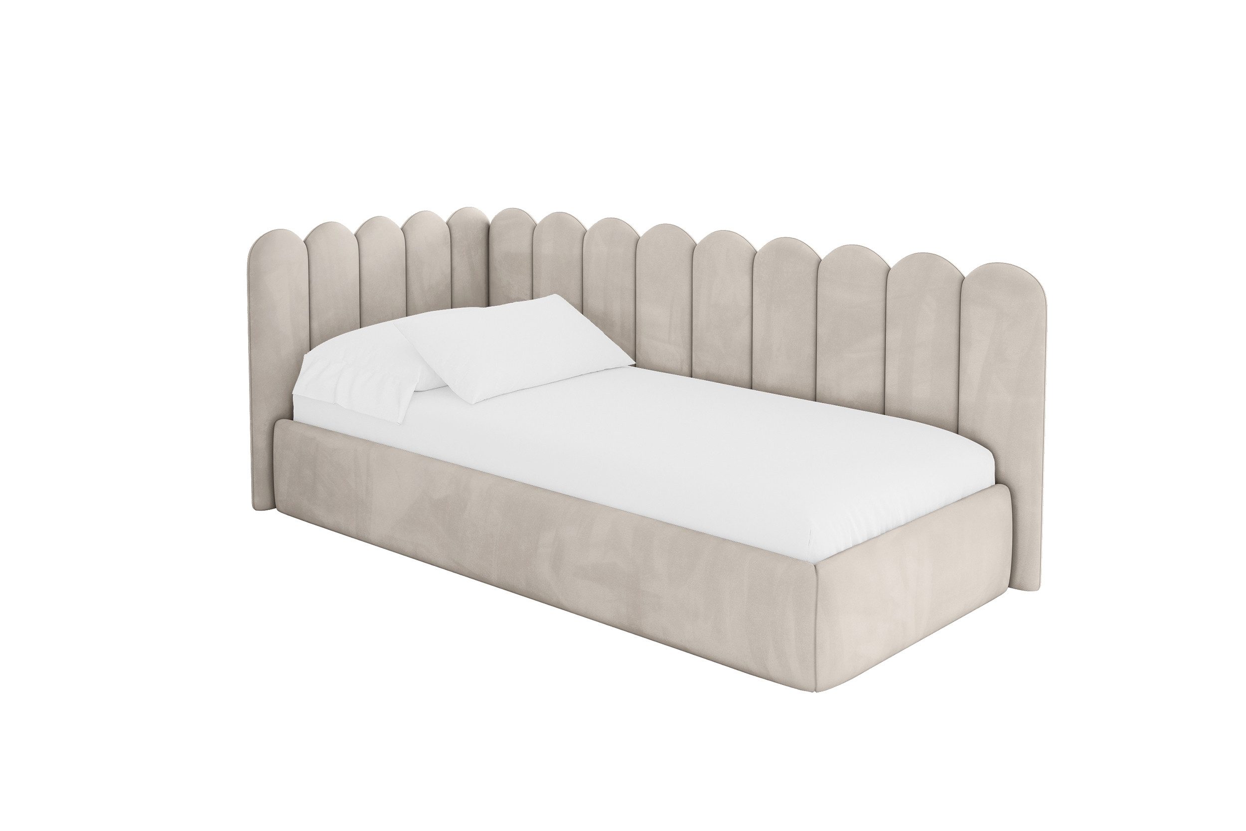 ALTDECOR Jugendbett ARTY (Jugendbett mit Bettkasten und Lattenrost, Polsterbett ohne Matratze), Einzelbett mit Stauraum, Bett mit Kopfteil