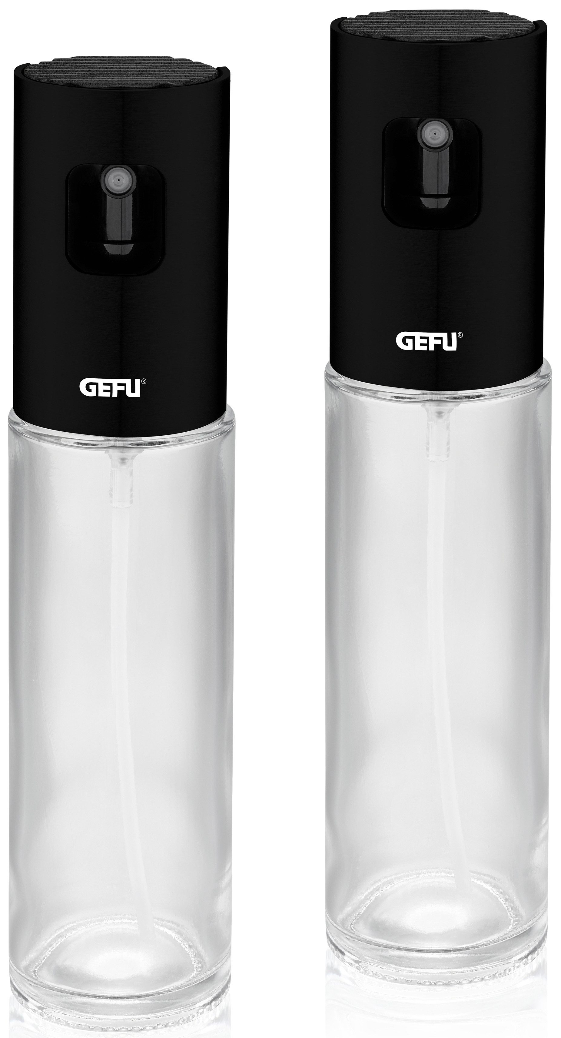 GEFU Ölspender Öl & Essig-Sprüher NEVA, 2er Set, (Set, 2-tlg), mit 2-in-1 Sprühkopf, für feinen Sprühnebel oder gleichmäßigen Strahl