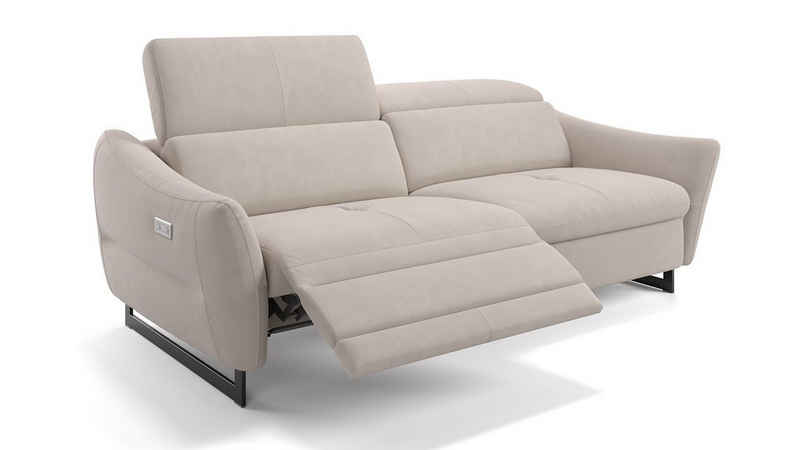 Sofanella 3-Sitzer Sofanella Dreisitzer MODENA Stoffbezug Stoffsofa Couch in Creme