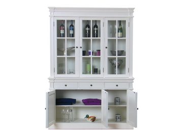 ebuy24 Vitrine Amaretta 3-Türig Vitrinenschrank antik weiß, antik