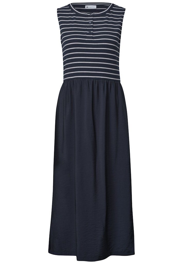 STREET ONE Midikleid Mat Mix Dress_striped
