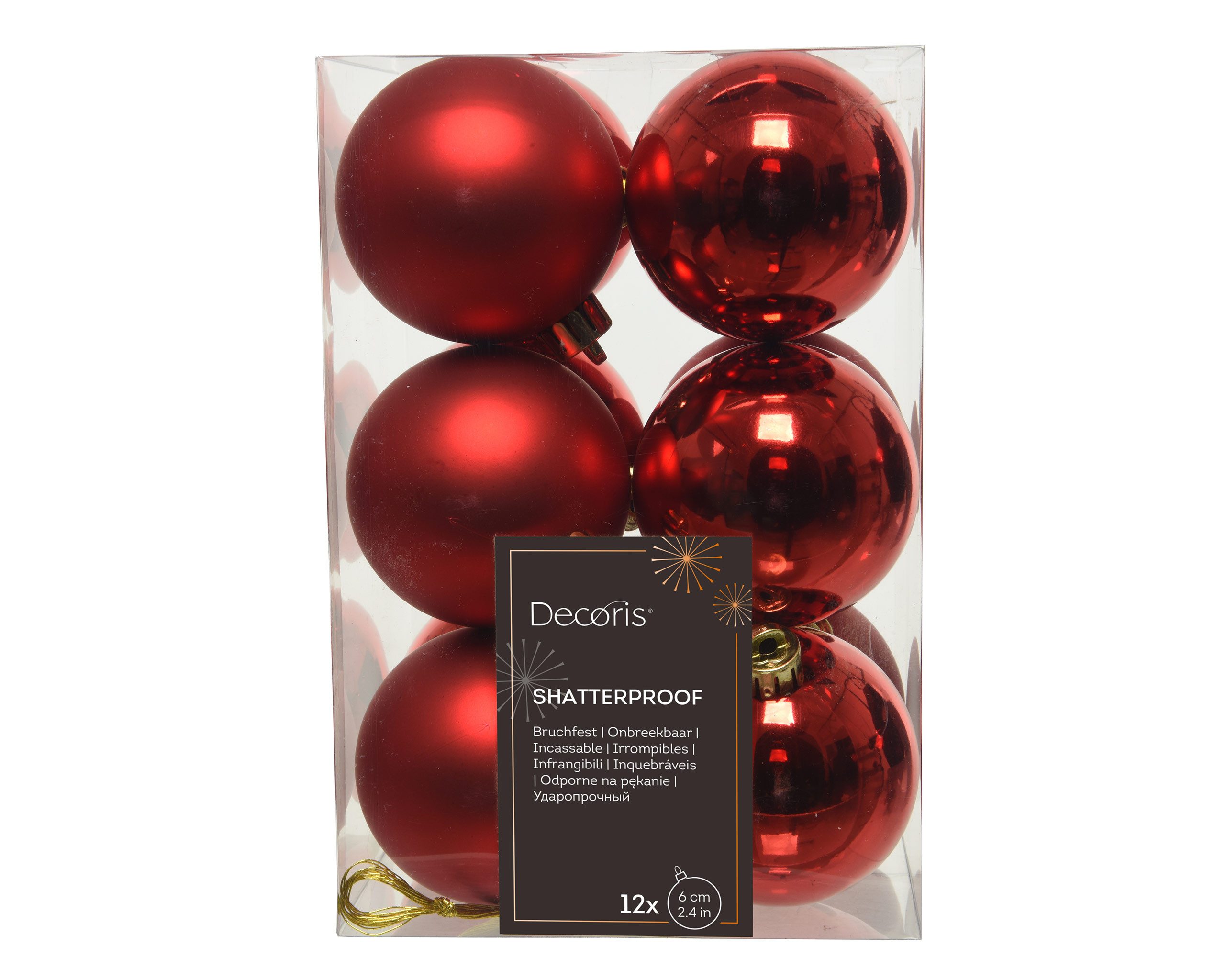 Kaemingk Weihnachtsbaumkugel, Weihnachtskugeln Kunststoff 6cm 12 Stück – Weihnac