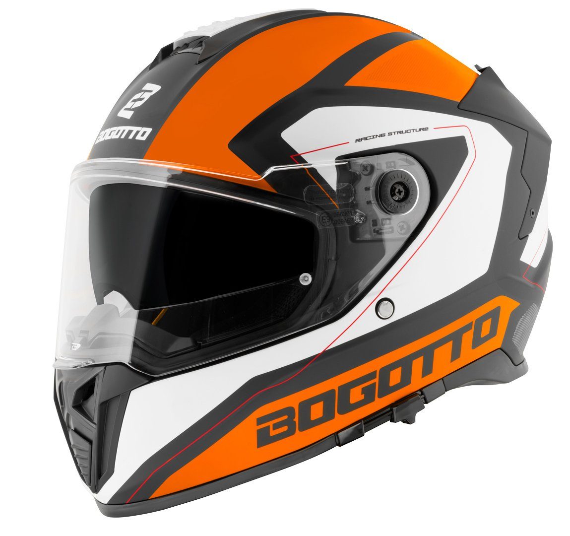 Bogotto Motorradhelm FF122 BGT Helm, integriertes Sonnenvisier