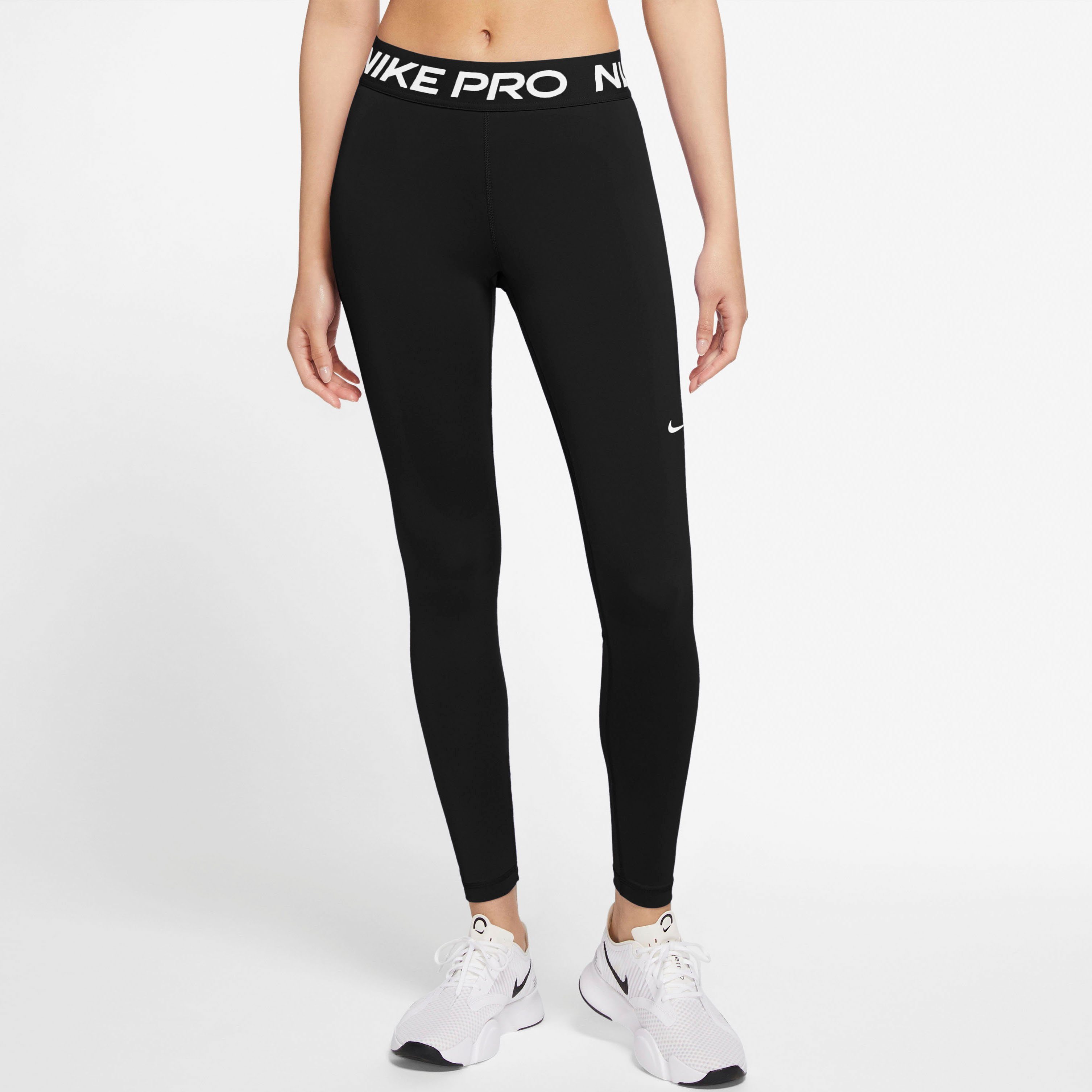 MESH-PANELED schwarz LEGGINGS PRO Trainingstights WOMEN'S Nike MID-RISE