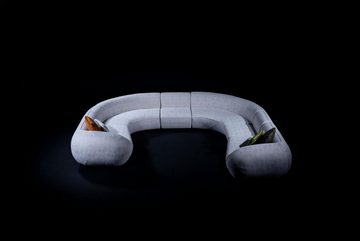 JVmoebel Ecksofa Große Graue U-Form Couch Wohnzimmer Sofas Moderner Stil Neu, Made in Europe
