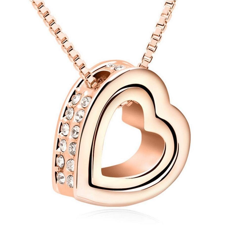 Rosegold Love Necklace forever Ketten-Set BUNGSA you Damen aus (1-tlg), Halskette Kette Messing