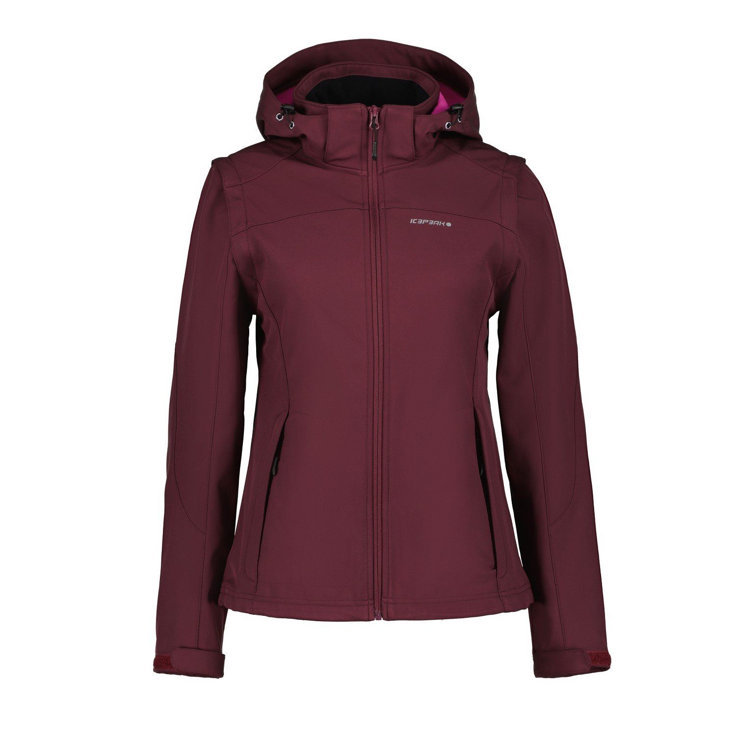 Icepeak Funktionsjacke Damen mit Kapuze und abnehmbaren Ärmeln (Weste) Weinrot | Übergangsjacken