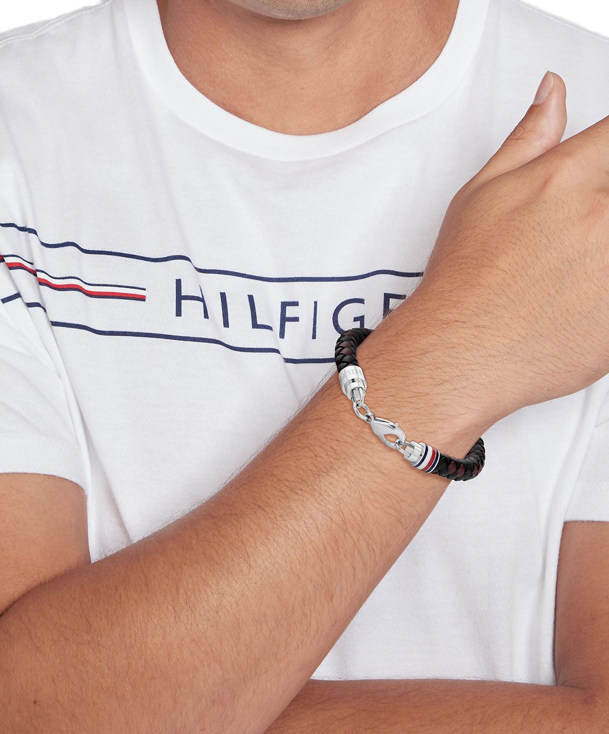 Tommy Hilfiger Lederarmband TYSON, mit Emaille günstig online kaufen