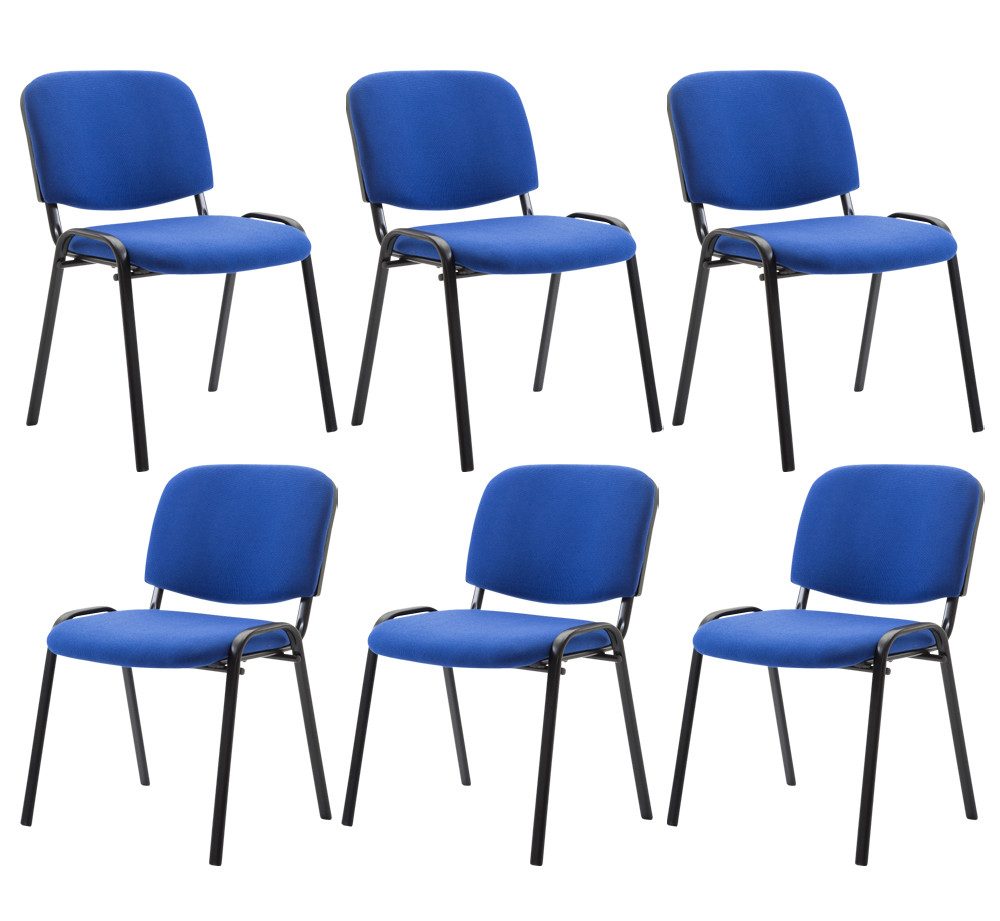 CLP Besucherstuhl Ken Stoff (6er Set), stapelbar, robustes Metall