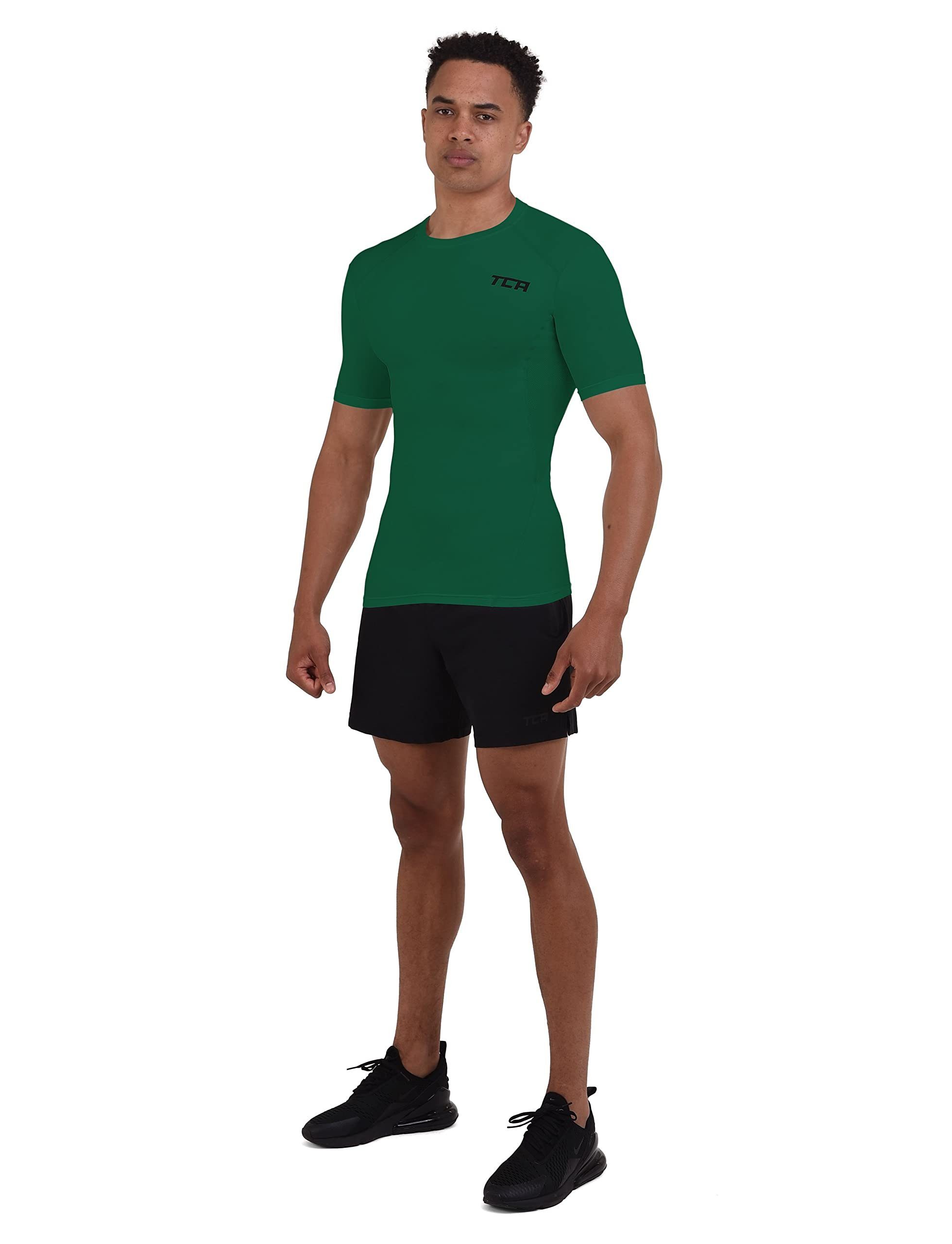 Herren HyperFusion - kurzärmlig, Grün elastisch TCA Funktionsunterhemd TCA Sportshirt,