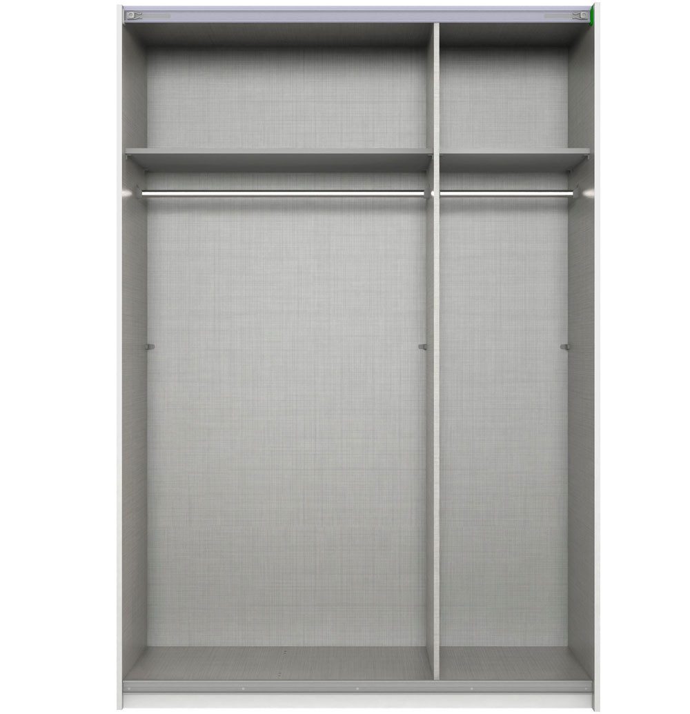 Wimex Schwebetürenschrank Cardiff (2-türig, 2 Einlegeboden, 2 Kleiderstangen, 1-St., Industrial-Optik, 2-türig, schwarze Metallgriffleisten) 135x64x198cm / Plankeneiche / graphit