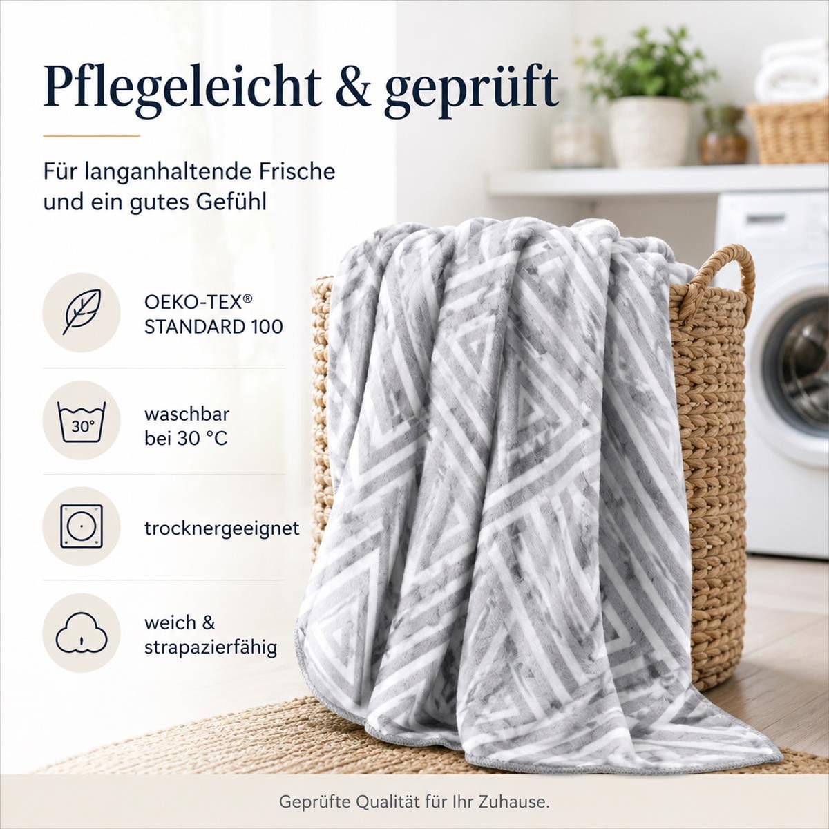 Plaid Kuscheldecke flauschig Tagesdecke 150x200 cm, SEI Design, Deko Wohnzimmer Überwurf für Couch – Bild 5 von 5