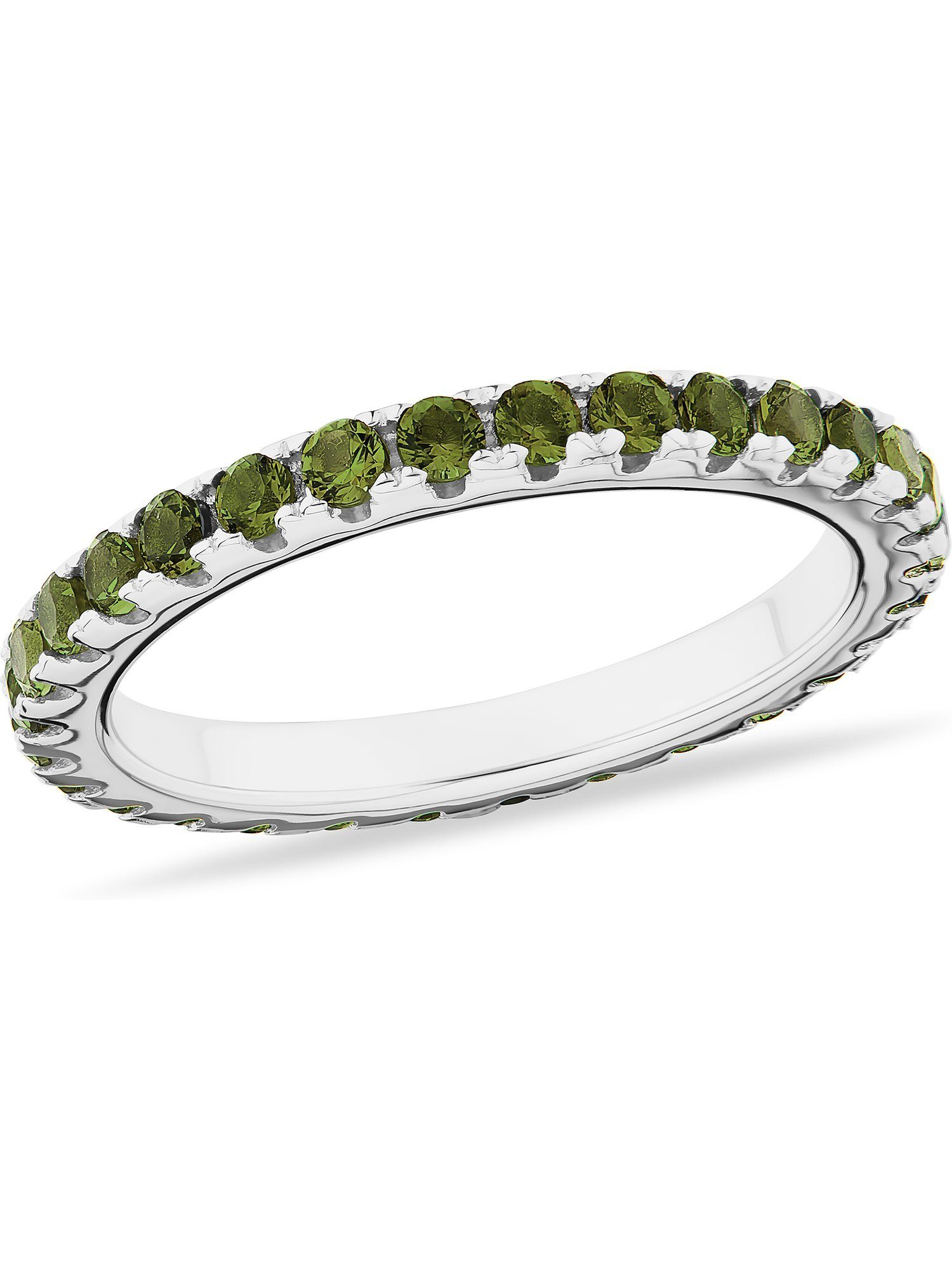 Damen-Damenring Zirkonia, Fingerring FAVS synthetisch Zirkonia, FAVS 925er 30 Silber hellgrün