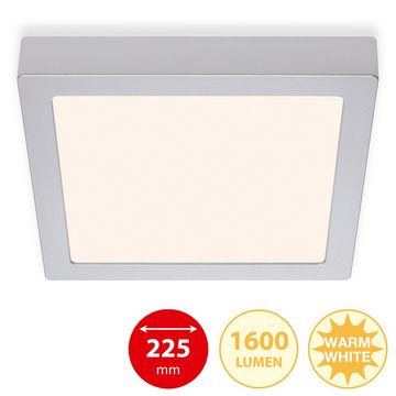 Briloner Leuchten Aufbauleuchte 7118-014, LED fest verbaut, Warmweiß, chrom-matt, LED, Warmweiß 3000K, 16,5W - 1600 lm, 22,5 x 22,5 x 3,2 cm