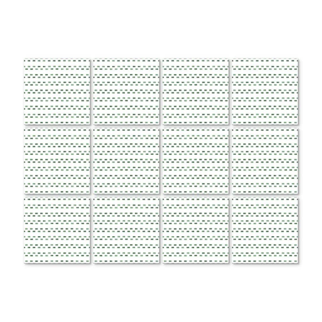 K&L Wall Art Fliesenaufkleber Watercolor Striche, minimalistisch, grün, selbstklebend, 12er Set