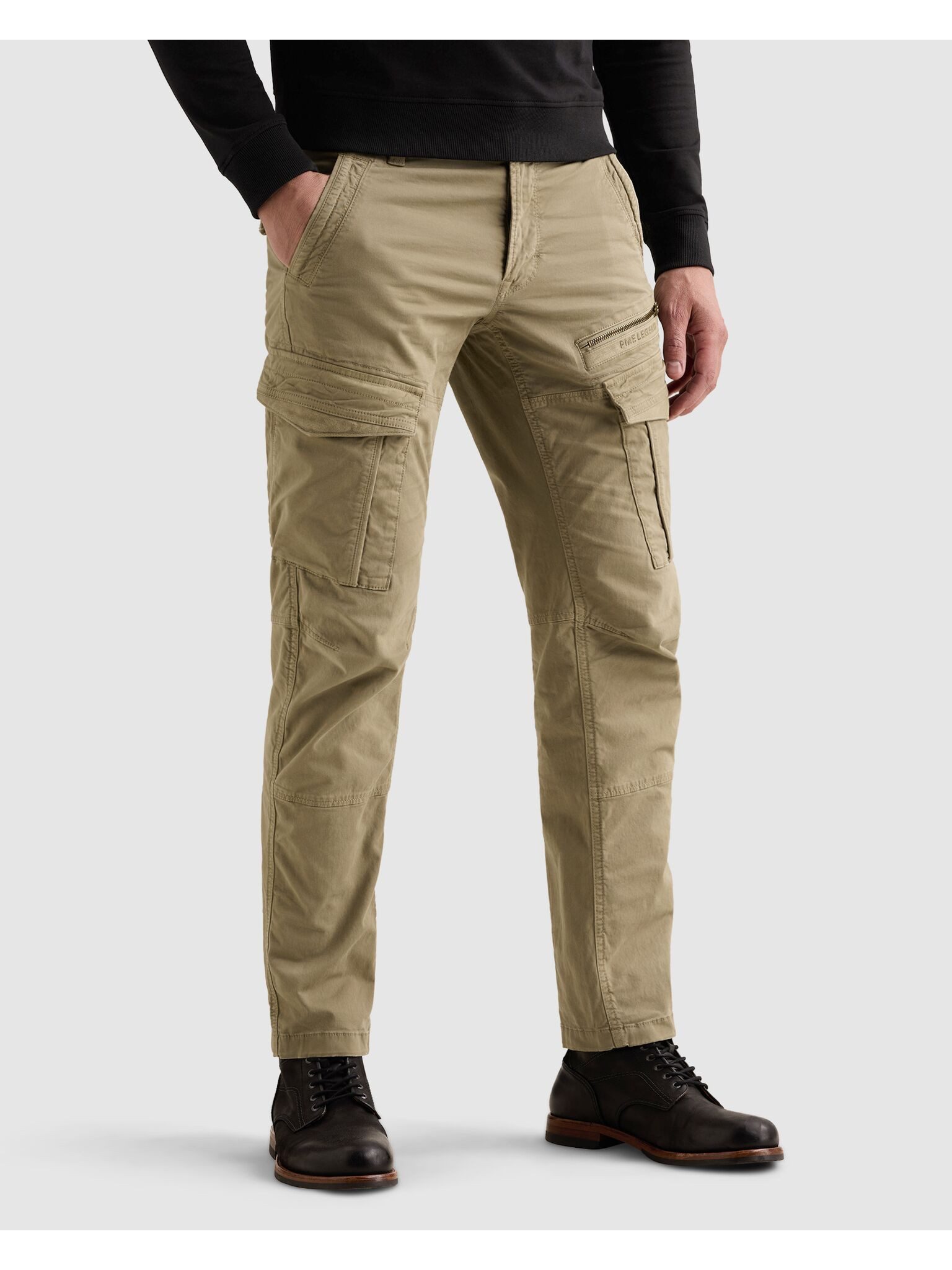 PME LEGEND Cargohose Nordrop Stretch Twill mit Logo Stickerei