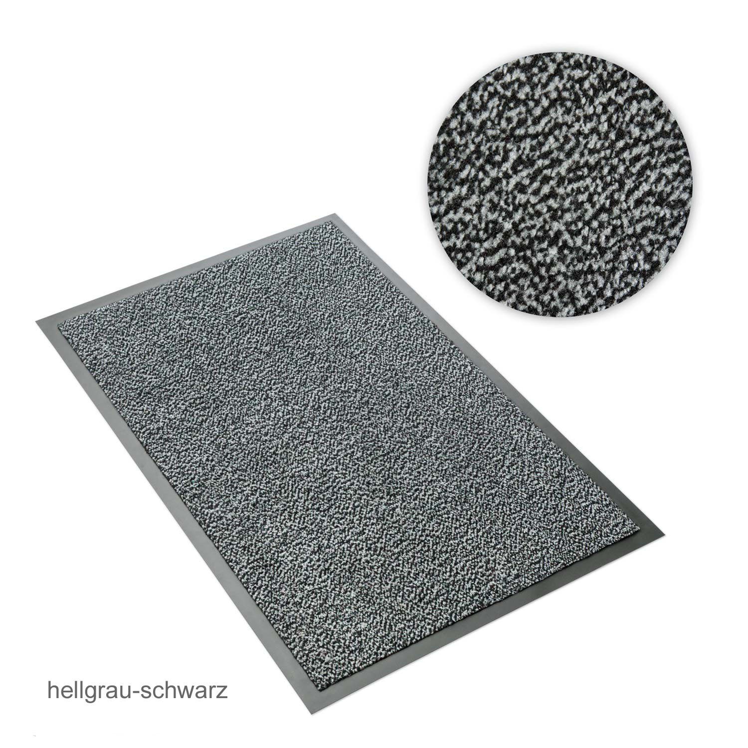 Metzker® Fußmatte Schmutzfangmatten - Sauberlaufmatten, rechteckig, Höhe: 7 mm, 90x120cm - hellgrau-schwarz meliert