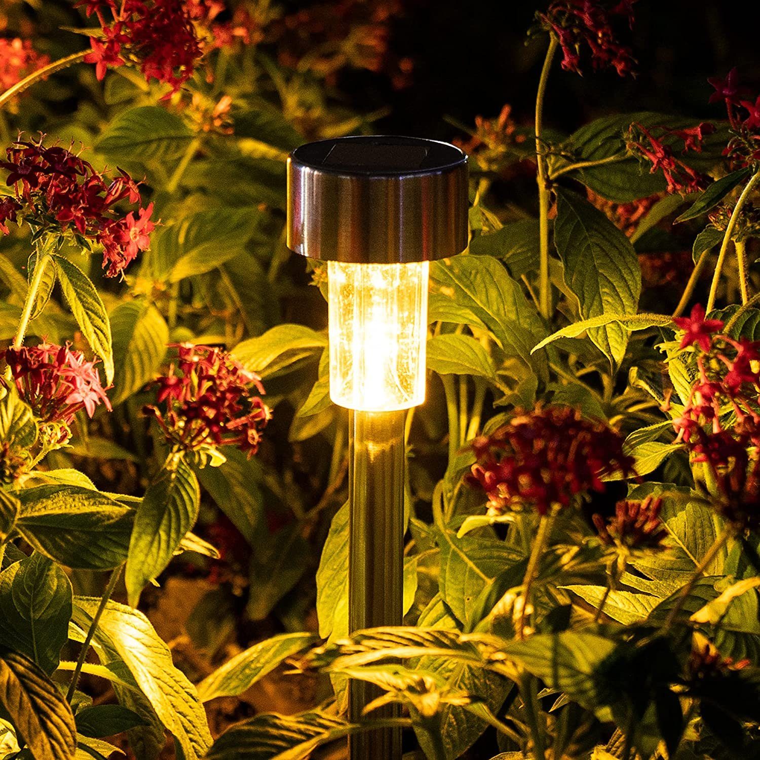 12 GelldG für Edelstahl Solarleuchte Stück LED LED aus wasserdichte Solarleuchten Garten