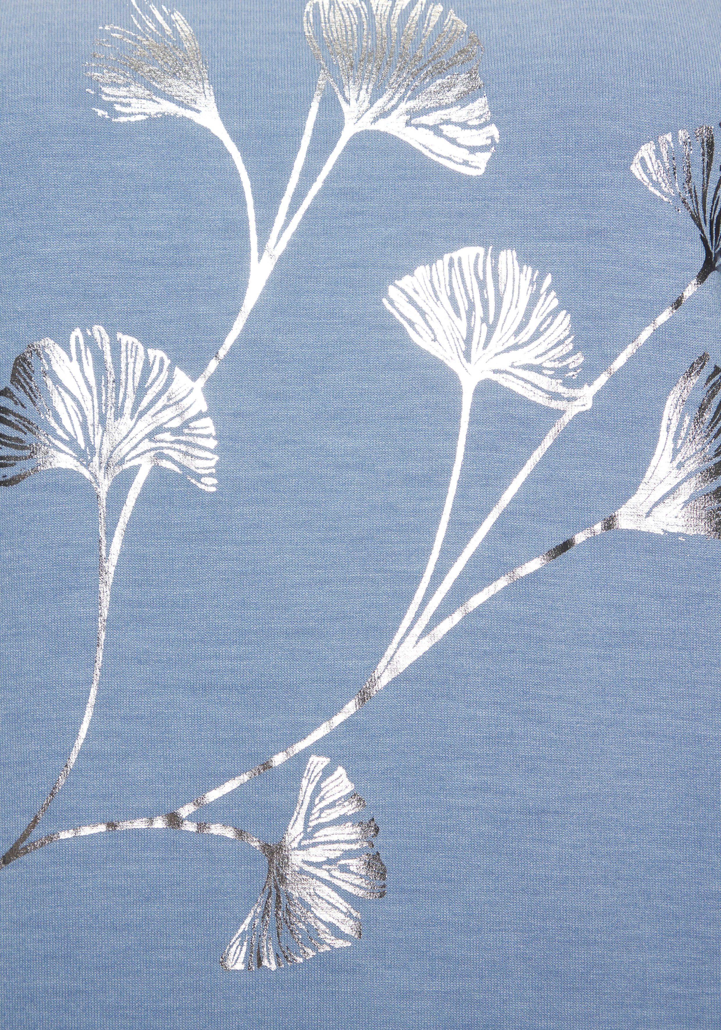 LASCANA Kurzarmshirt mit schimmerndem Blumenprint aus Viskose-Qualität – Bild 5 von 5