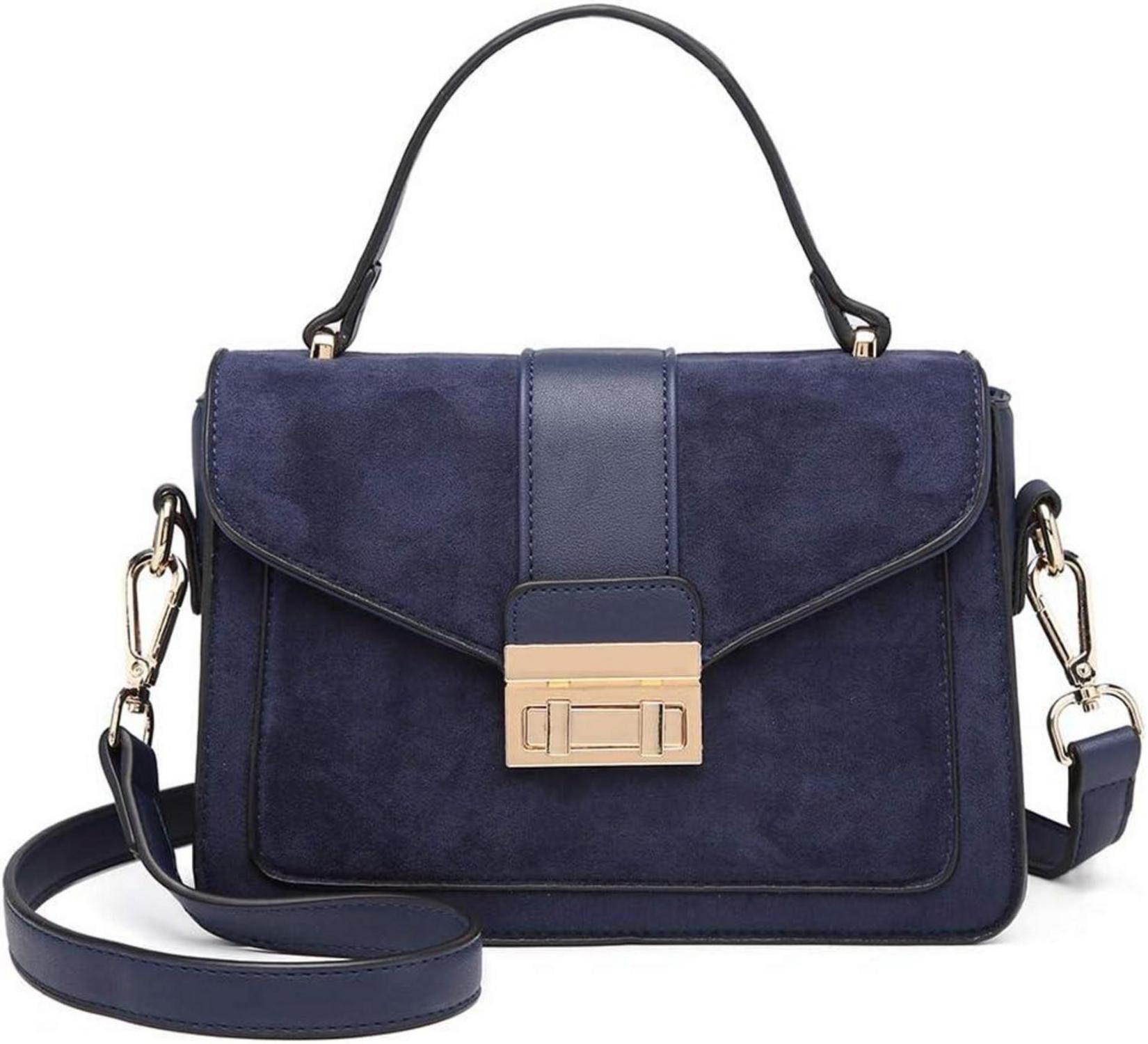 Henkeltasche Damen Handtasche Kunstleder Umhängetasche Schultertasche Schwarz