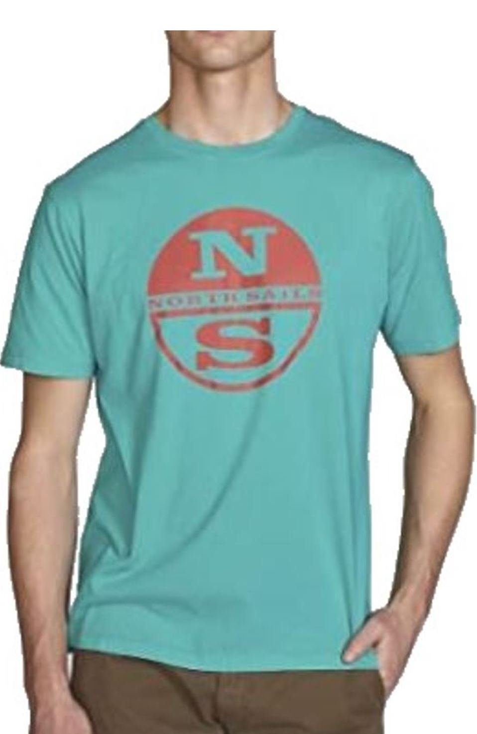 Norface Hombre Camiseta Básica NORTH SAILS Verde Claro - 100% Algodón Orgánico Camiseta Surf Hombre