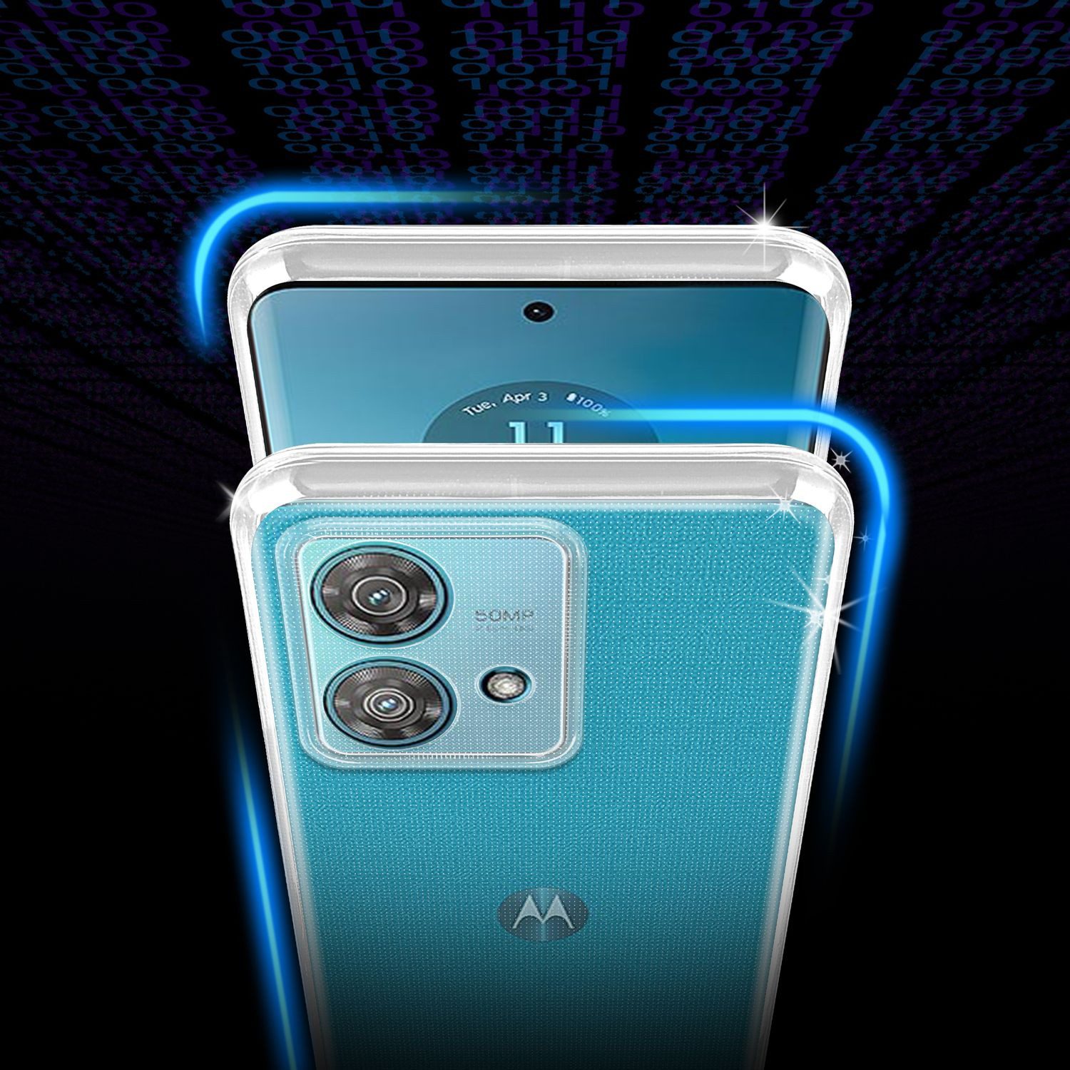 Cadorabo Handyhülle für Motorola Edge 40 Neo Hülle Motorola Edge 40 Neo, Hülle TPU Silikon Handy Schutzhülle Slim Transparent Case Cover