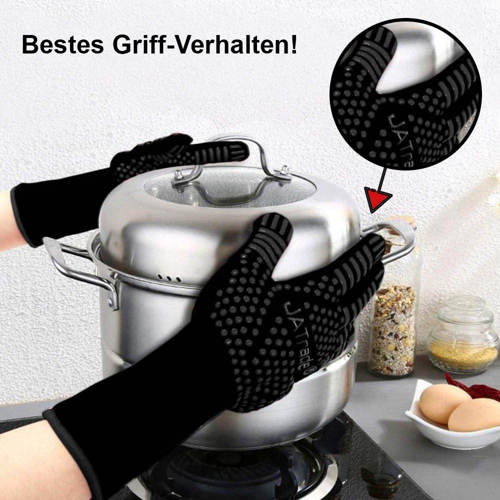JATrade Grillhandschuhe hitzebeständig mit Grillthermometer & Marinierpinsel Grill Dutch Oven, (1 Paar Grillhandschuhe, 1 Grillthermometer, 1 Marinierpinsel), I – Bild 4 von 5