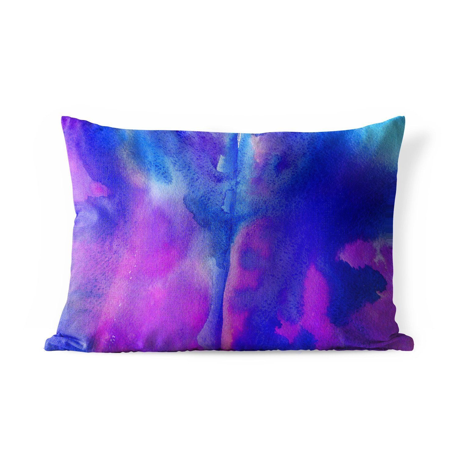 MuchoWow Dekokissen Aquarell - Blau - Farbton - Violett, Outdoor-Dekorationskissen, Polyester, Dekokissenbezug, Kissenhülle