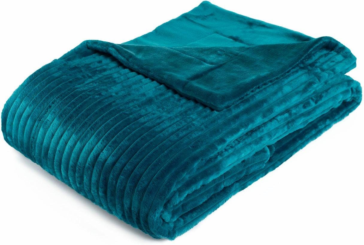 Wohndecke Cordoptik, Gözze, mit Glanzeffekt, Kuscheldecke