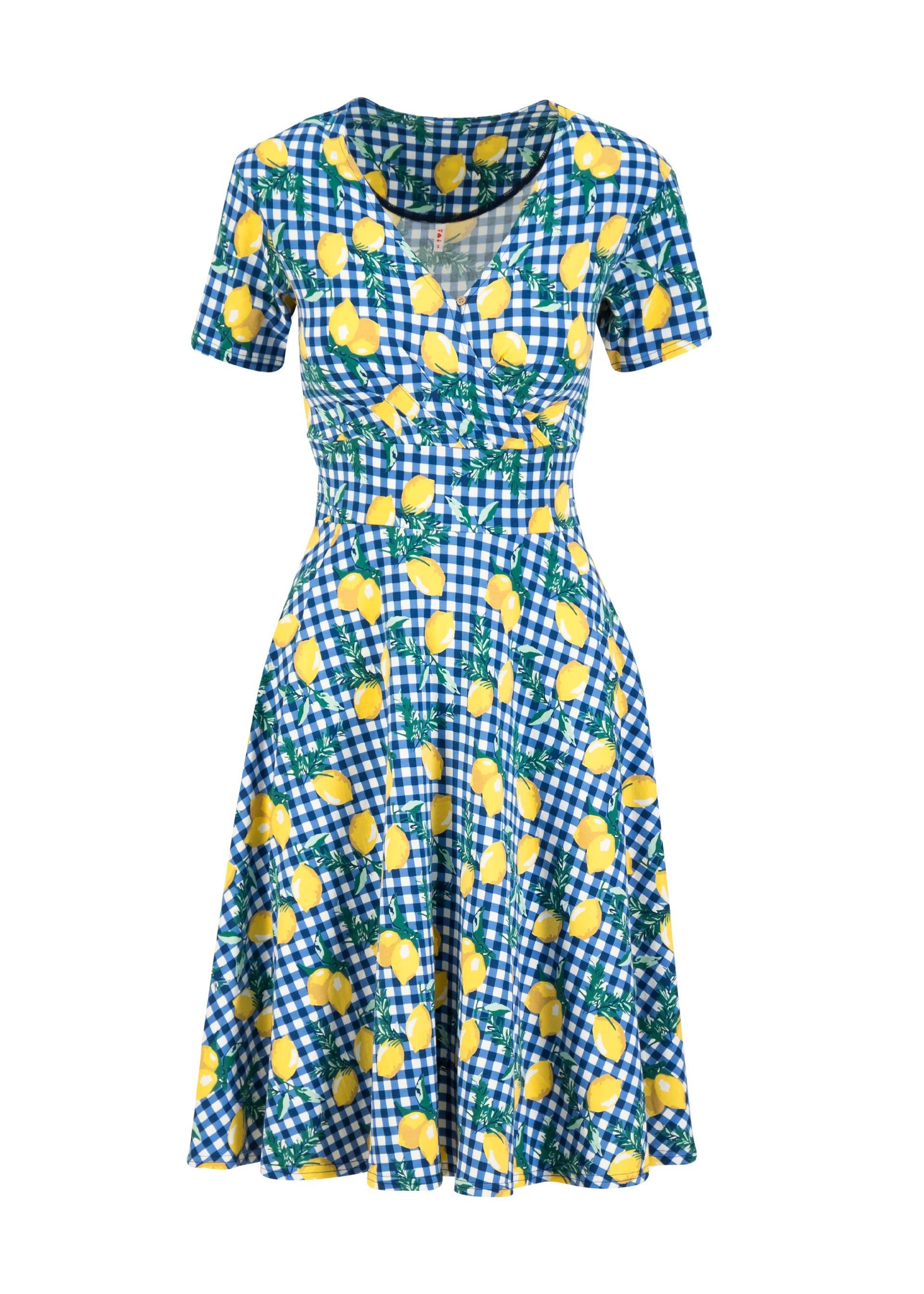 Blutsgeschwister Sommerkleid - Sommerkleid mit Wickelausschnitt - Baumwoll-Midi-Kleid - knielanges