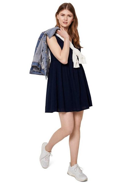 TOM TAILOR Denim Sommerkleid mit Knopfleiste am Rücken in blau