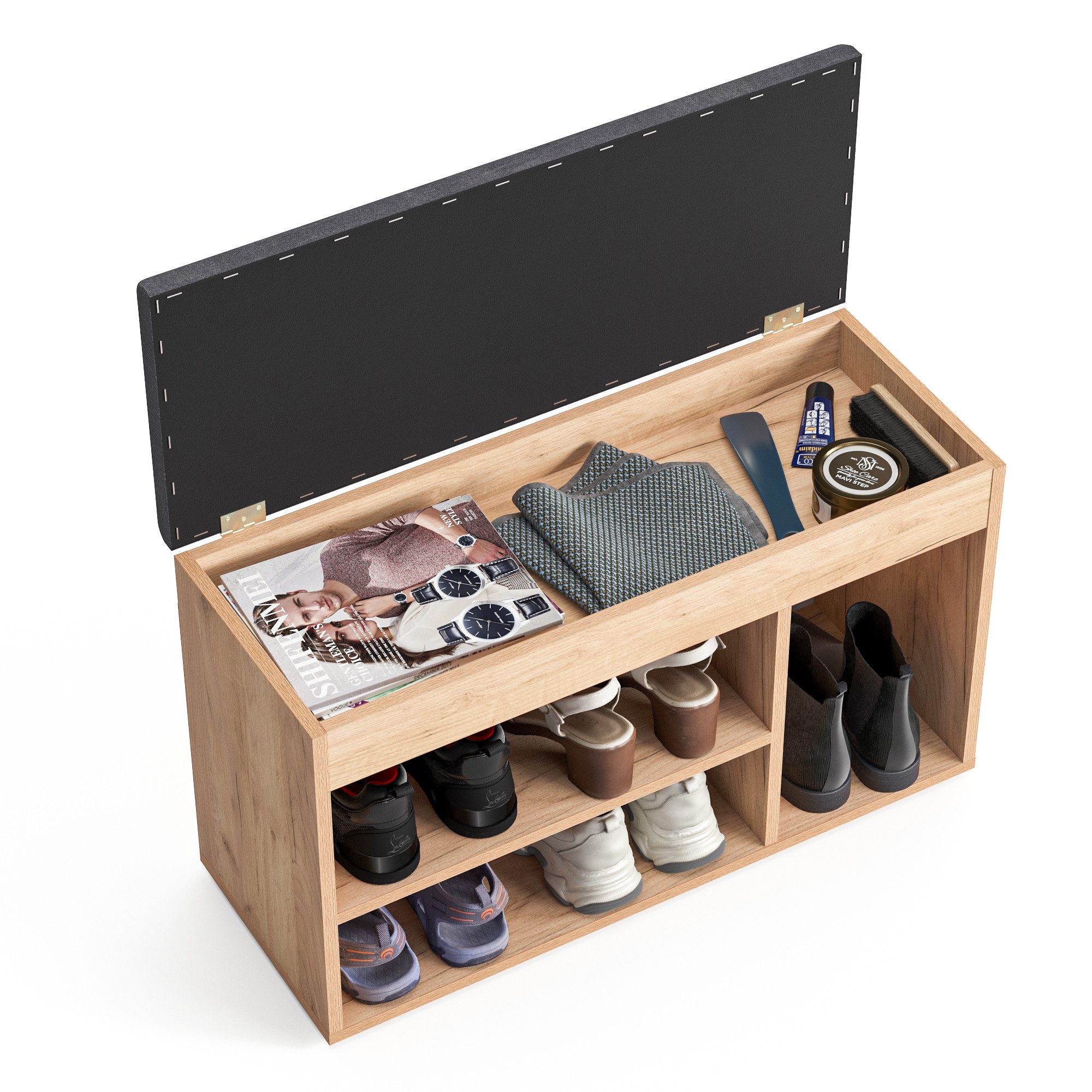 KOMTO Schuhbank Schuhregal Bank mit Stauraum Sitzfläche Schuhschrank mit Si günstig online kaufen