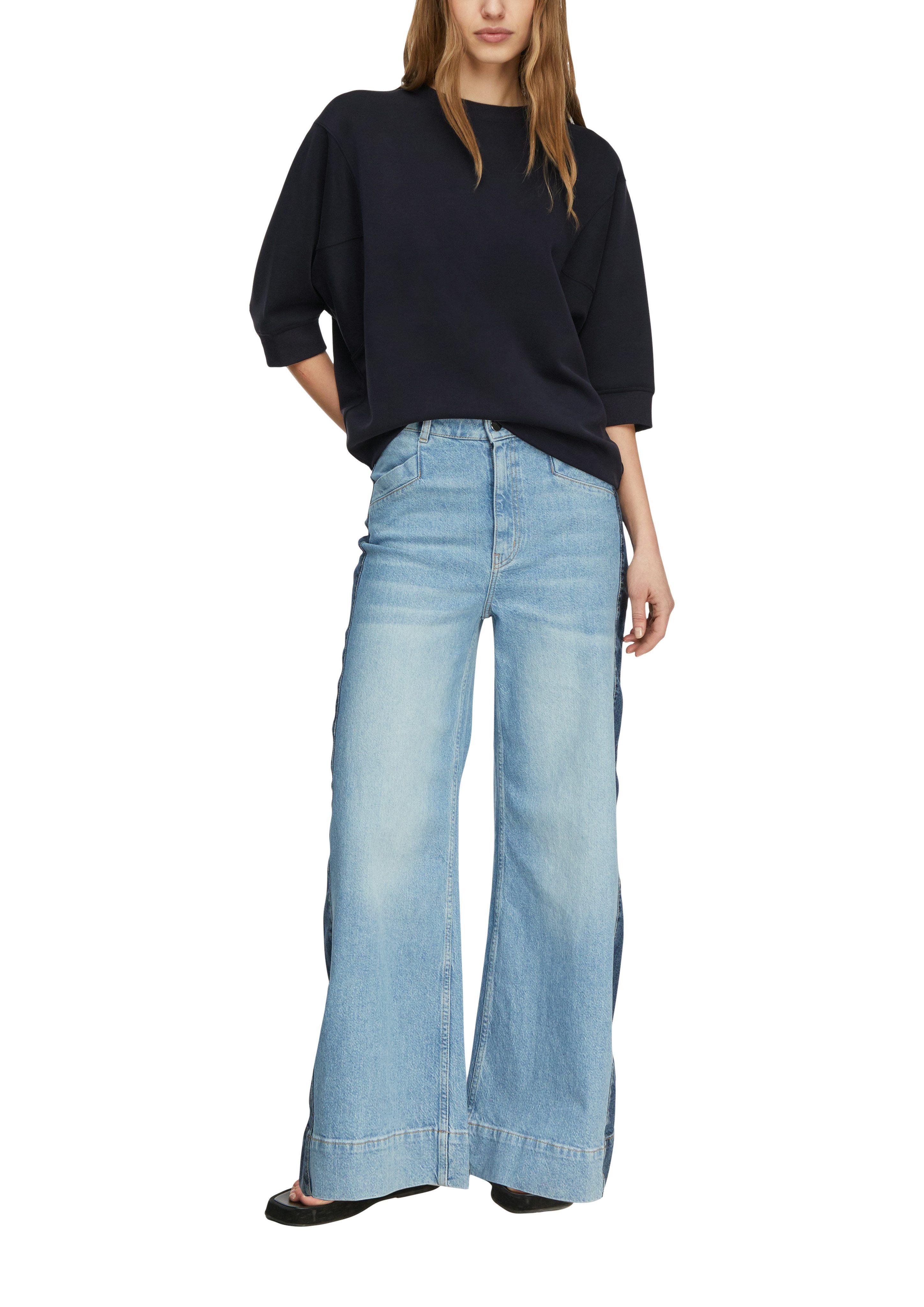 comma Sweater mit Rundhals und Halbarm