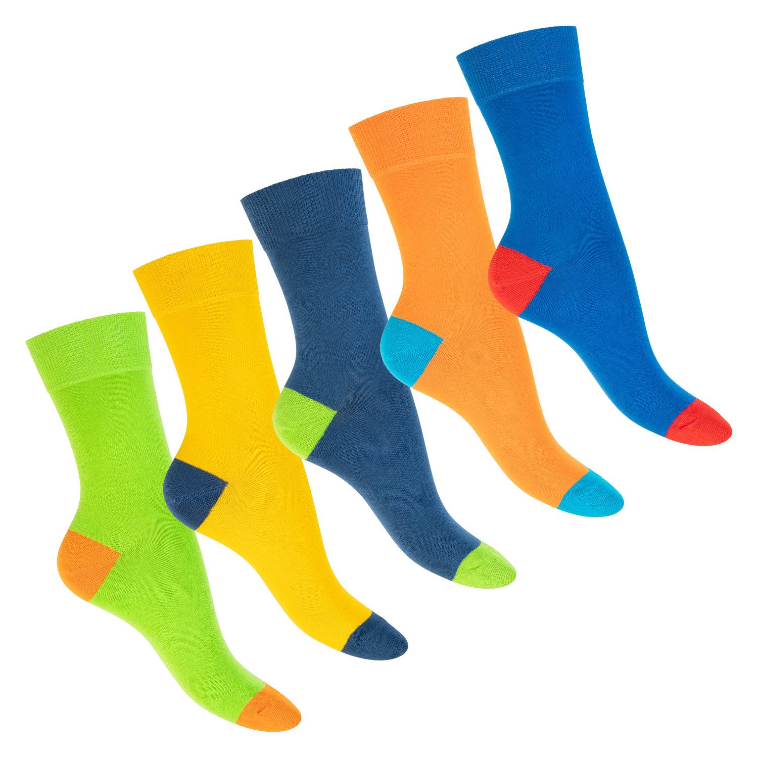 Footstar Basicsocken Damen & Herren Baumwollsocken abgesetzte Ferse/Spitze (10 Paar)