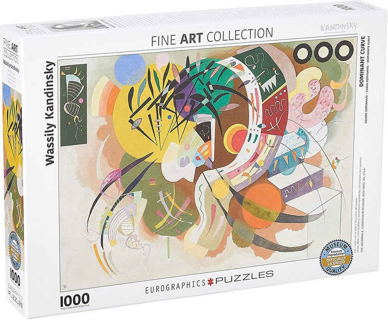 empireposter Puzzle Kandinsky - Dominante Kurve - 1000 Teile Puzzle im Format 68x48 cm, Puzzleteile