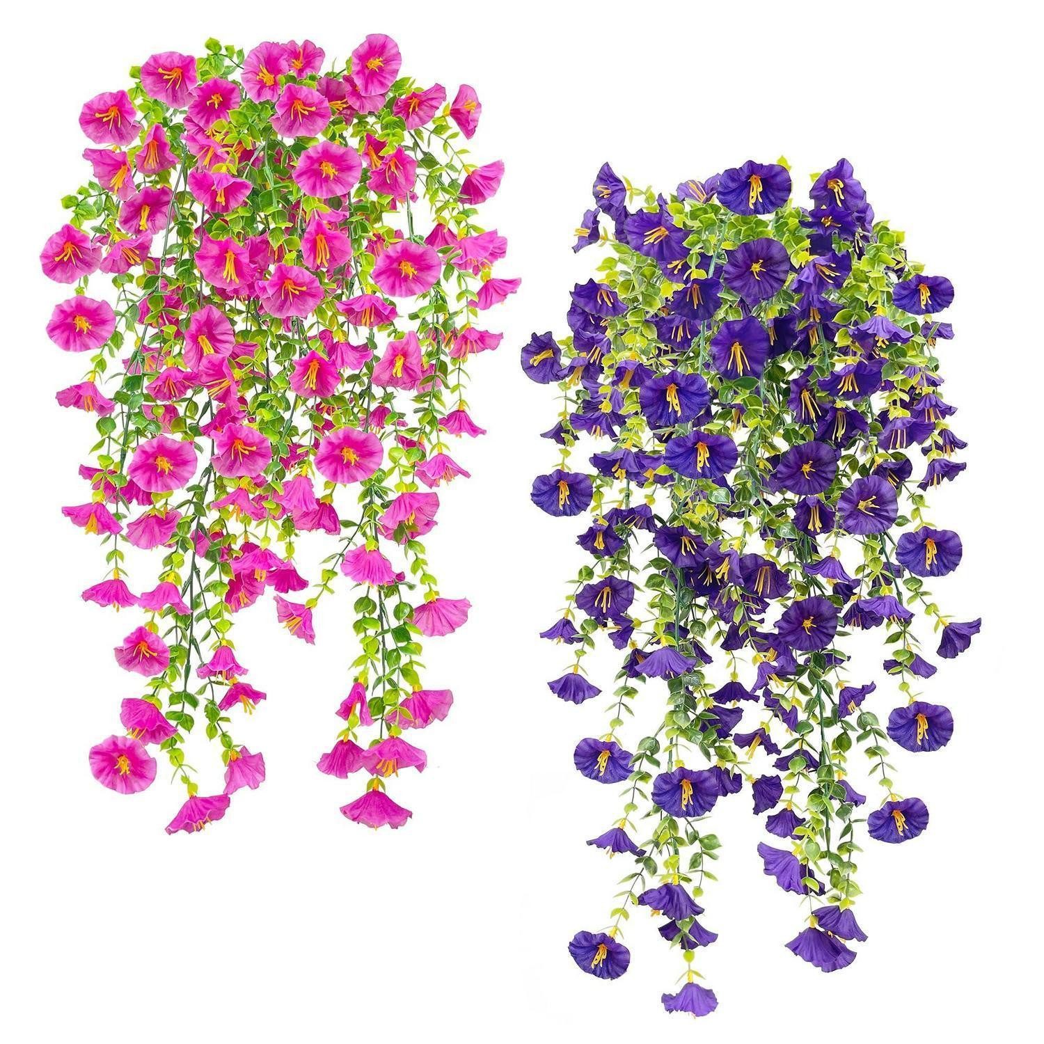 Kunstblume Hängende Kunstblumen Petunie 78cm 4er Set, LuxusKollektion, Höhe 78 cm