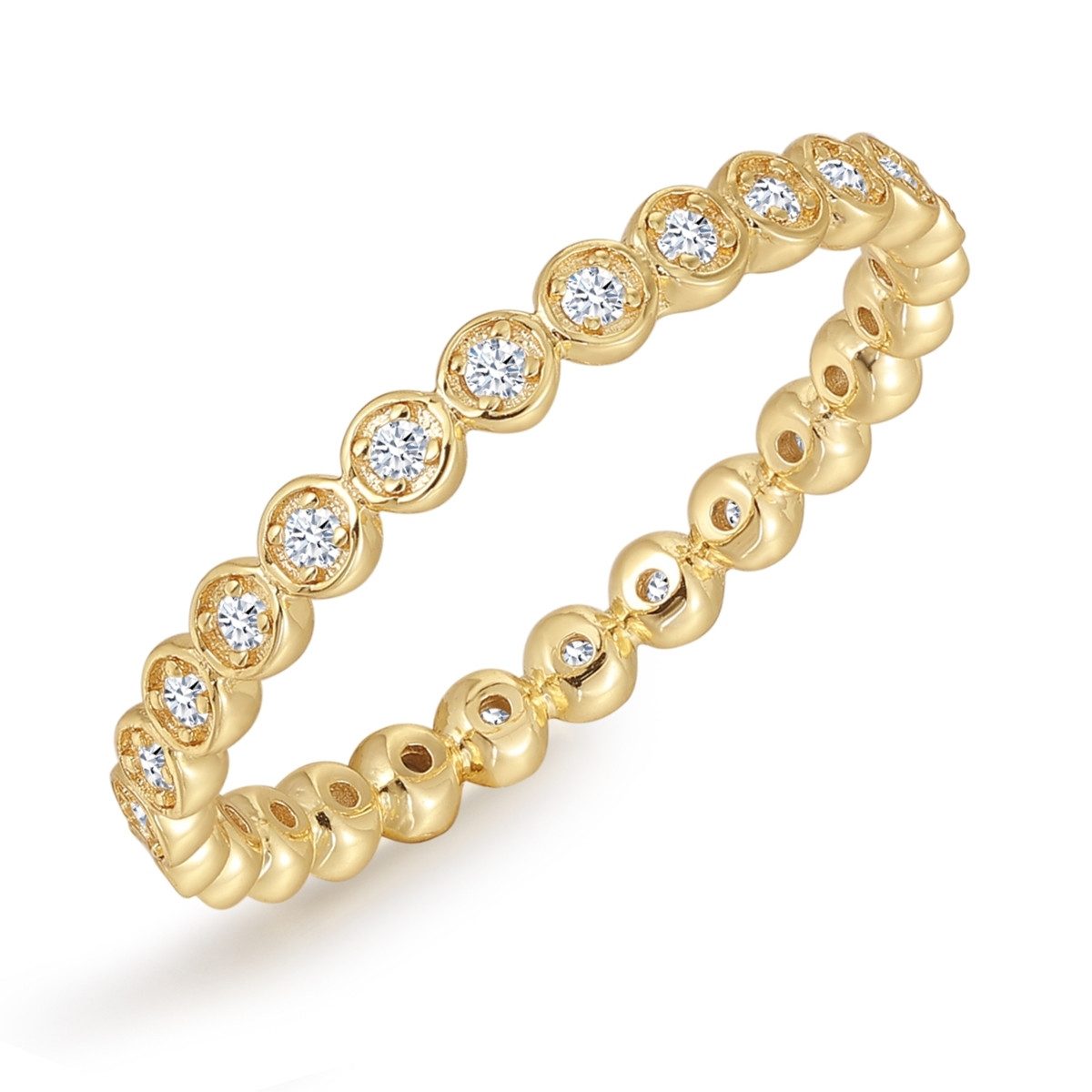 Trilani Silberring gelbgold, mit Zirkonia günstig online kaufen