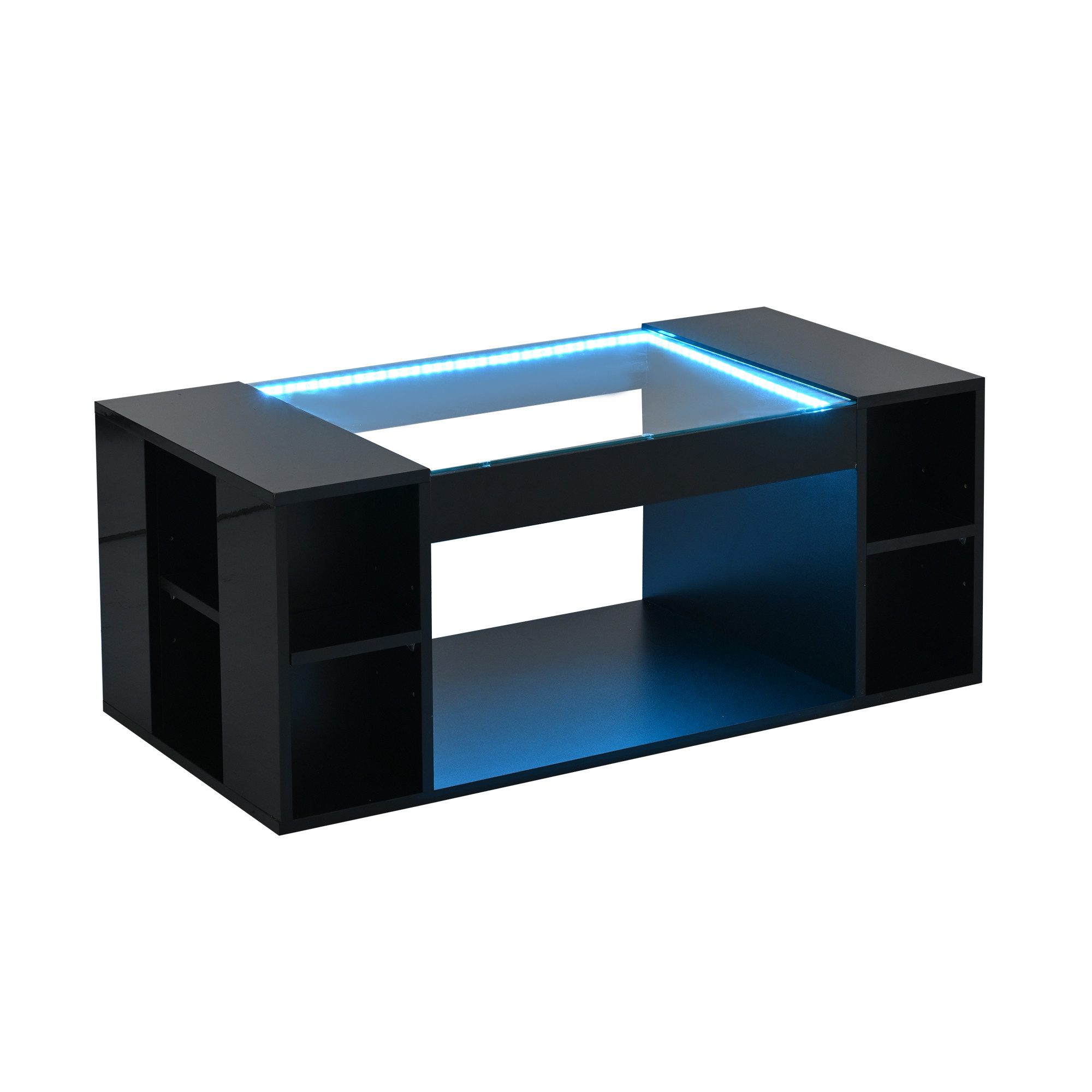 ANYSUN Couchtisch Wohnzimmertisch Hochglanz mit LED Beleuchtung (Set, 1 Tisch), Breite 100 cm