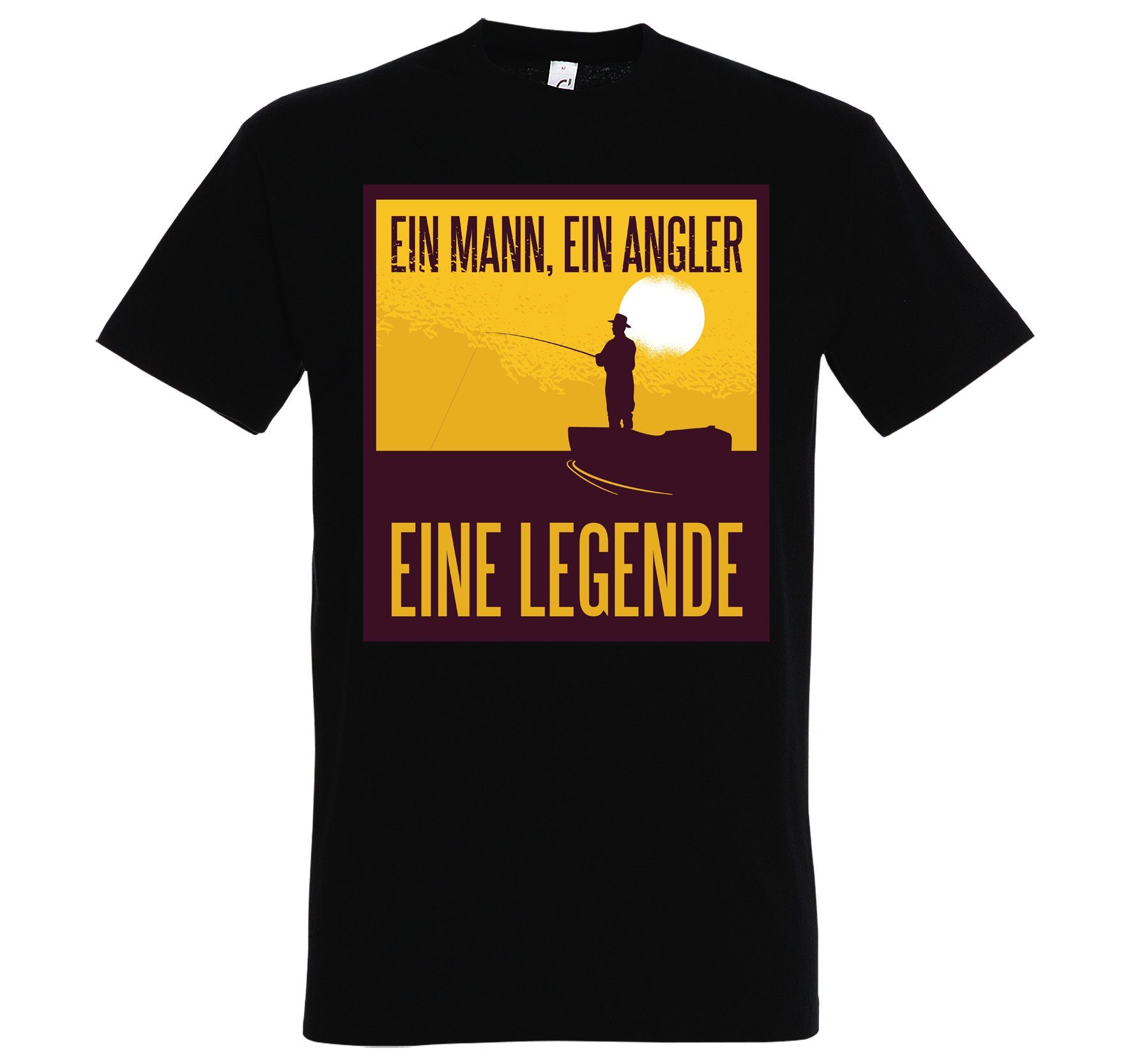 Youth Designz T-Shirt Angler Legende Herren T-Shirt mit lustigem Spruch Schwarz