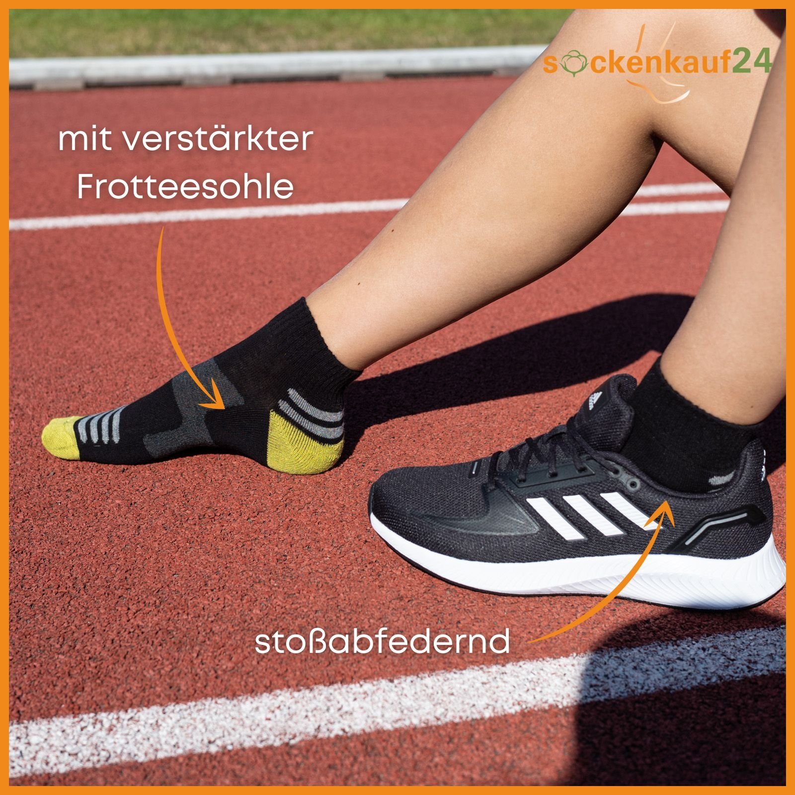 sockenkauf24 Sneakersocken 6 oder 12 Paar Damen Sneaker Socken Sportsocken (6-Paar, 35-38) verstärkte Frotteesohle - 36850/26 WP
