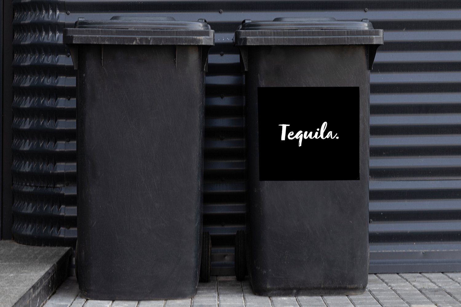 MuchoWow Wandsticker Tequila - Getränk Text Abfalbehälter - - Container, - Mülltonne, Zitate Mülleimer-aufkleber, St), (1 Alkohol Sticker
