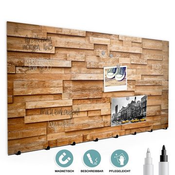 Primedeco Garderobenpaneel Magnetwand und Memoboard aus Glas Backsteinwand