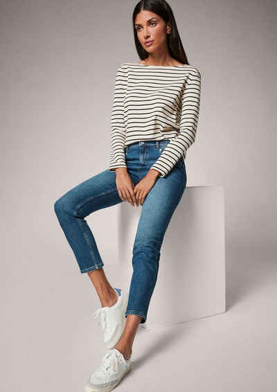 comma casual identity 5-Pocket-Jeans »Skinny: Skinny leg-Jeans« Waschung, Leder-Patch