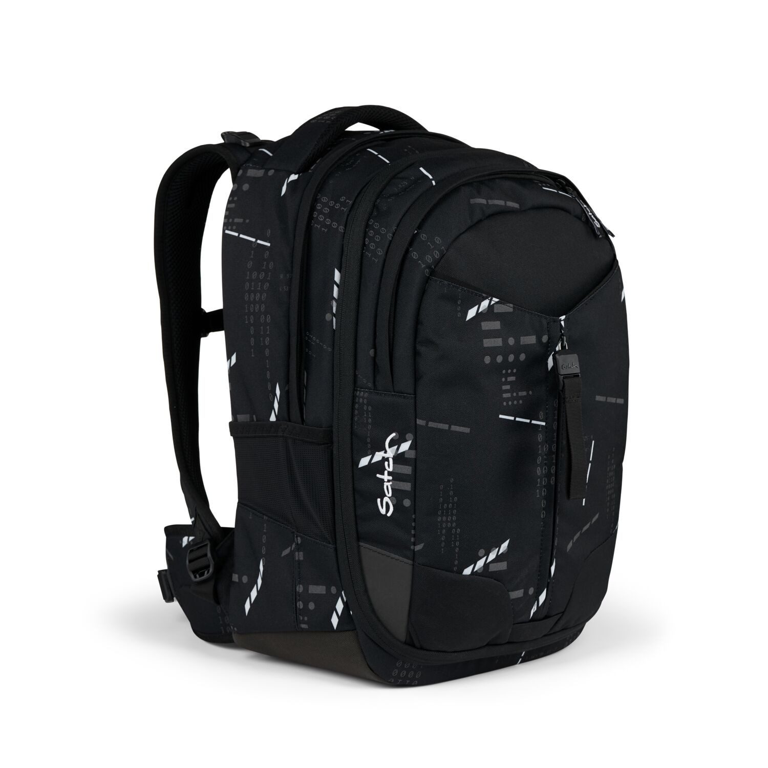 Satch Schulranzen Schulrucksack-Set MATCH Ninja Matrix 3-teilig, Kollektion 2024 (3-teilig), Laptop-Fach, Your-Size-System, Schulranzen