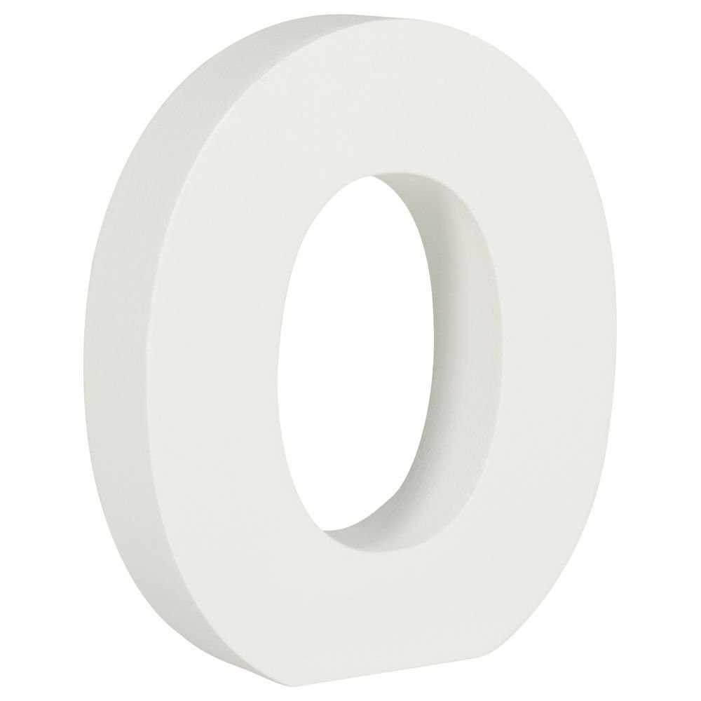 Rayher Deko-Buchstaben MDF- Nummer 0 weiß 11cm Stärke 2cm