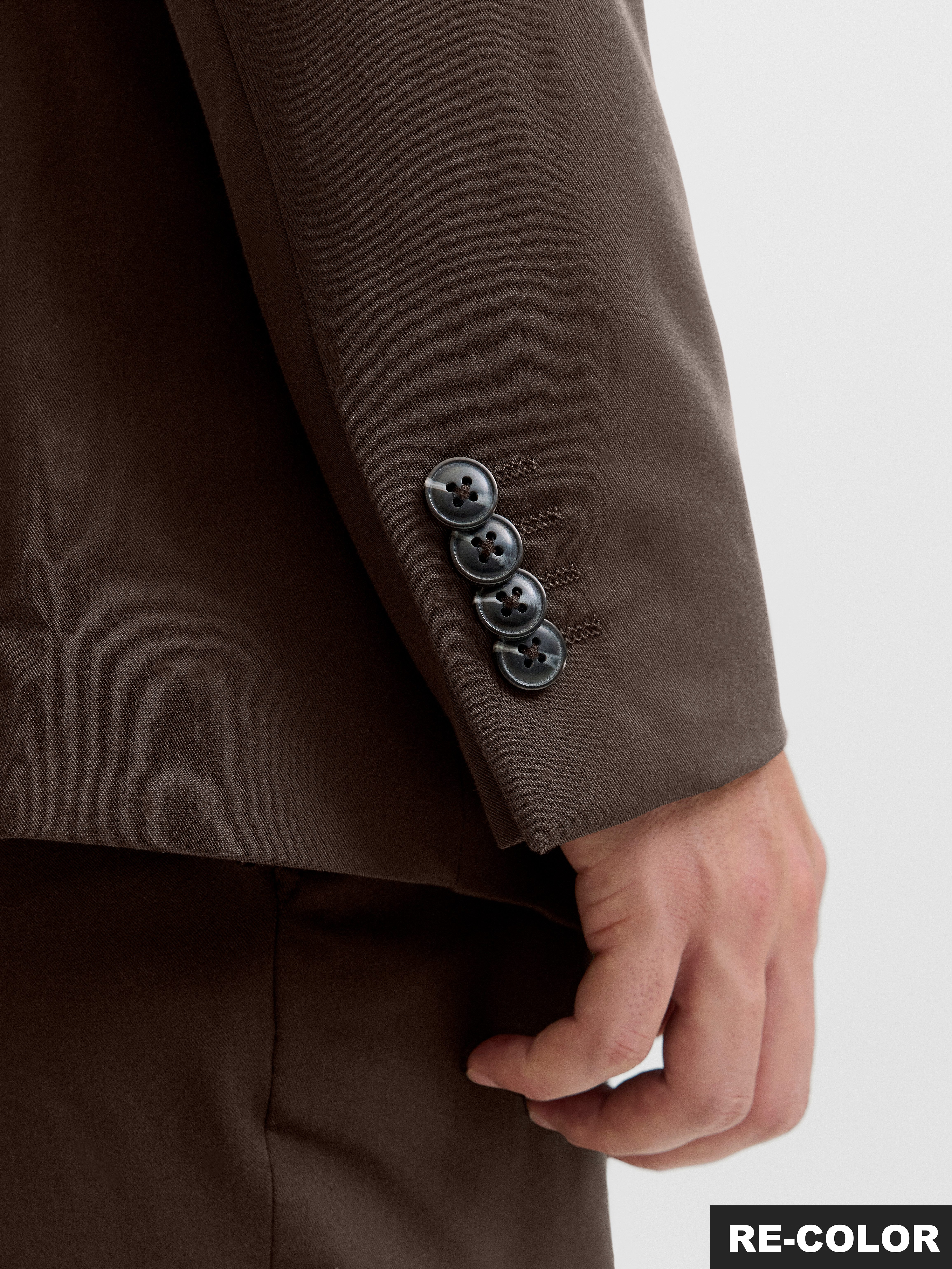 Jack & Jones Anzug JPRFRANCO Extra schmal, pflegeleicht, stilvoll mit fallendem Revers Materialmix, slim fit