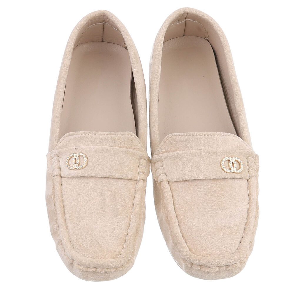 Ital-Design Modischer Mokassin für Damen mit eleganten Details Slipper (91554437) Flach Mokassins in Beige – Bild 4 von 5