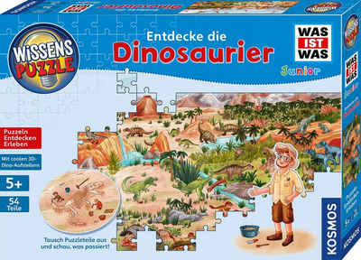 Kosmos Puzzle WAS IST WAS Junior, Entdecke die Dinosaurier, 54 Puzzleteile, Made in Germany